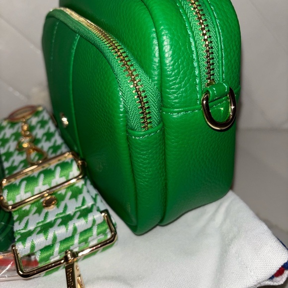 Pom Pom London Original Bag District Line Green houndstooth strap keychain NWT - Picture 4 of 11